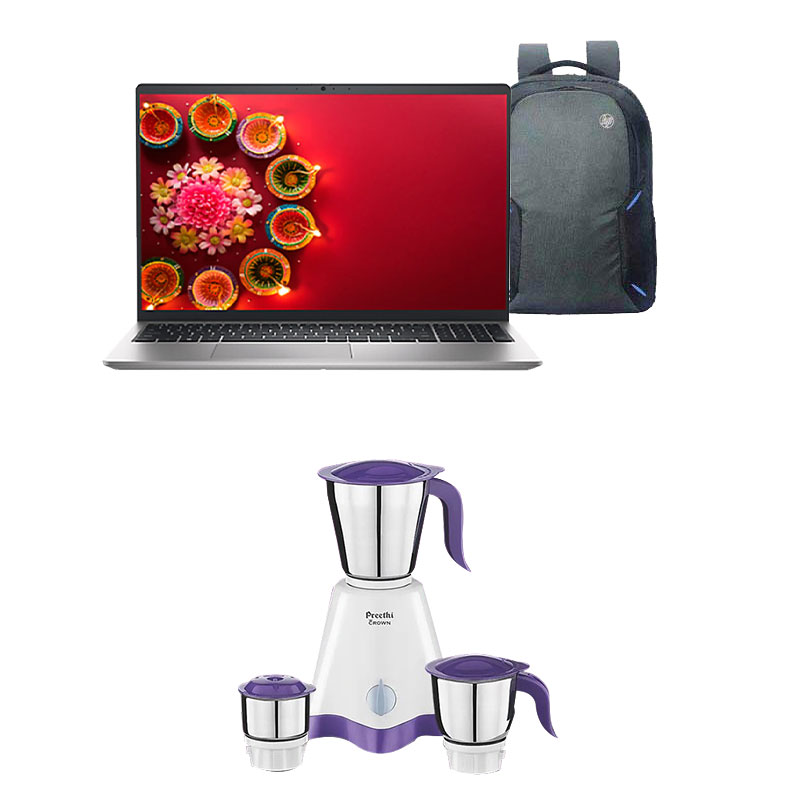 Picture of Dell Inspiron 3530 - 13th Gen Intel Core i5 15.6" (39.62 cm) Thin & Light Laptop (16GB/ 512GB SSD/ Full HD Display/ Windows 11 Home/ MS Office 2021/ Intel UHD Graphics/ 1 Year Warranty/ Platinum Silver/ 1.62kg) with Laptop Bag + Preethi Mixie